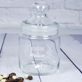 Bonbonnière en verre gravée personnalisée