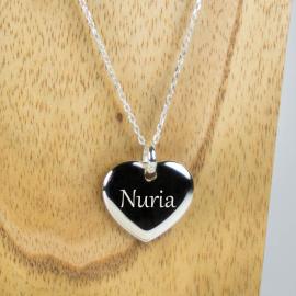 Bijour coeur en argent gravé Bijour coeur en argent gravé
