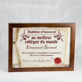 Diplôme en parchemin au meilleur collègue