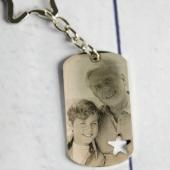 Porte-clés gravé avec étoile