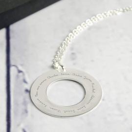Pendentif disque en argent pour professeur