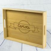 Plateau en bambou personnalisé avec nom gravé