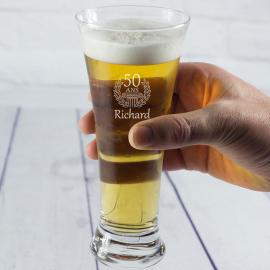 Verre à bière gravé pour anniversaire