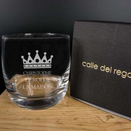 Verre à whisky gravé pour le roi de la maison