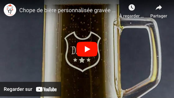 Vidéo Chope de bière personnalisée gravée avec un nom