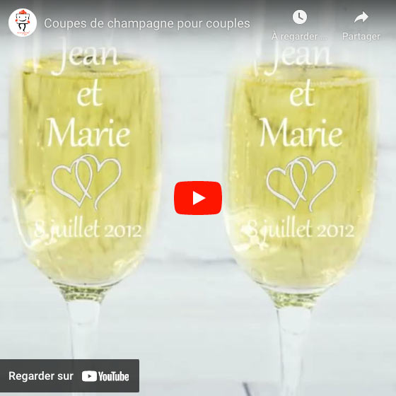 Vidéo Coupes de champagne pour couples