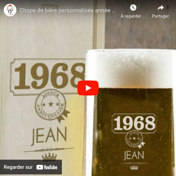 Vidéo Chope de bière année de naissance
