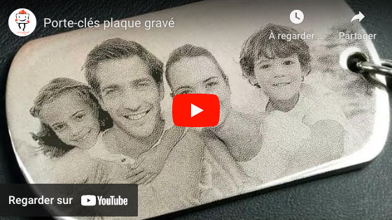 Vidéo Porte-clés plaque gravé