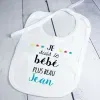 Cadeaux brod&eacute;s: Bavoir BIO brod&eacute; 'le plus cool'