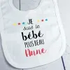 Cadeaux brod&eacute;s: Bavoir BIO brod&eacute; 'le plus cool'