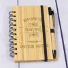 Cadeaux avec le nom: Bloc-notes en bois de bambou personnalis&eacute;