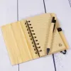 Cadeaux avec le nom: Bloc-notes en bois de bambou personnalis&eacute;