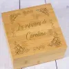 Cadeaux avec le nom: Bo&icirc;te &agrave; th&eacute; en bambou personnalis&eacute;e