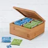 Cadeaux avec le nom: Bo&icirc;te &agrave; th&eacute; en bambou personnalis&eacute;e