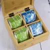 Cadeaux avec le nom: Bo&icirc;te &agrave; th&eacute; grav&eacute;e pour la meilleure maman en Bambou
