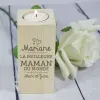 Bougies personnalis&eacute;es: Bougeoir en bois personnalis&eacute; pour mamans