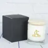 D&eacute;coration: Bougie blanche personnalis&eacute;e avec monogramme