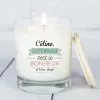 Cadeaux avec le nom: Bougie personnalis&eacute;e au parfum du bonheur