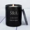 Bougies personnalis&eacute;es: Bougie personnalis&eacute;e avec initiales grav&eacute;es