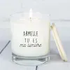 Cadeaux avec le nom: Bougie personnalis&eacute;e avec message