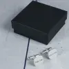 Cadeaux avec le nom: Boutons de manchette en argent carr&eacute;s personnalis&eacute;s grav&eacute;s