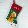 D&eacute;coration: Chaussette de No&euml;l brod&eacute;e 'Mes animaux de compagnie'