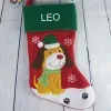 D&eacute;coration: Chaussette de No&euml;l brod&eacute;e 'Mes animaux de compagnie'