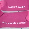 Cadeaux avec le nom: Chaussettes amusantes personnalis&eacute;es pour couple