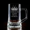 Art de la table personnalis&eacute;: Chope de bi&egrave;re 'Le Roi de la maison'
