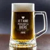 Art de la table personnalis&eacute;: Chope de bi&egrave;re personnalis&eacute;e 'Je t'aime...'