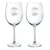 Art de la table personnalis&eacute;: Verres &agrave; vin grav&eacute;s motif floral
