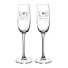 Art de la table personnalis&eacute;: Coupes de champagne grav&eacute;es pour les nouveaux mari&eacute;s