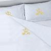 Avec monogramme (initiales): Ensemble de draps lits brod&eacute;s avec monogramme
