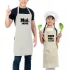 Cadeaux brod&eacute;s: Ensemble de tabliers brod&eacute;s BIO 'Moi et mini-moi'