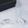 Cadeaux avec le nom: Boutons de manchette en argent avec initiales grav&eacute;es