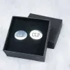Cadeaux avec le nom: Boutons de manchette en argent avec initiales grav&eacute;es