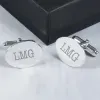 Cadeaux avec le nom: Boutons de manchette en argent avec initiales grav&eacute;es