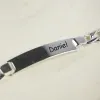 Bijoux personnalis&eacute;s: Gourmette pour homme en argent grav&eacute;e