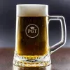Art de la table personnalis&eacute;: Chope de bi&egrave;re grav&eacute;e d'initiales