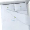Cadeaux brod&eacute;s: Jeu de draps de lit brod&eacute;s 'Fleur'