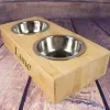 D&eacute;coration: Mangeoire personnalis&eacute;e pour animaux de compagnie en bambou