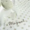 Cadeaux brod&eacute;s: Couverture pour b&eacute;b&eacute; brod&eacute;e avec son animal en peluche