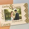 Cadeaux avec le nom: Cadre photo grav&eacute; pour couple