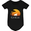 Cadeaux avec le nom: Ensemble de t-shirts noirs personnalis&eacute;s p&egrave;re et fils avec le nom &laquo; Lions &raquo;