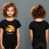 Cadeaux avec le nom: Ensemble de t-shirts noirs personnalis&eacute;s p&egrave;re et fils avec le nom &laquo; Lions &raquo;