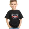 Cadeaux avec le nom: Ensemble de t-shirts noirs personnalis&eacute;s pour p&egrave;re et fils &laquo; Carreras &raquo;