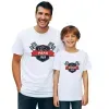 Cadeaux avec le nom: Ensemble de t-shirts personnalis&eacute;s p&egrave;re et fils &laquo; Course &raquo;
