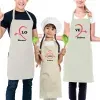 Cadeaux brod&eacute;s: Ensemble de tabliers BIO brod&eacute;s pour la famille