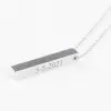 Bijoux personnalis&eacute;s: Pendentif en argent &agrave; barre verticale grav&eacute;e