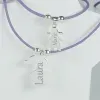 Bijoux personnalis&eacute;s: Pendentif en argent grav&eacute; maman et fille ch&eacute;rubin
